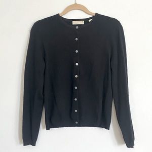Lord & Taylor 100% Cashmere Black Cardigan Vintage Sweater - Small